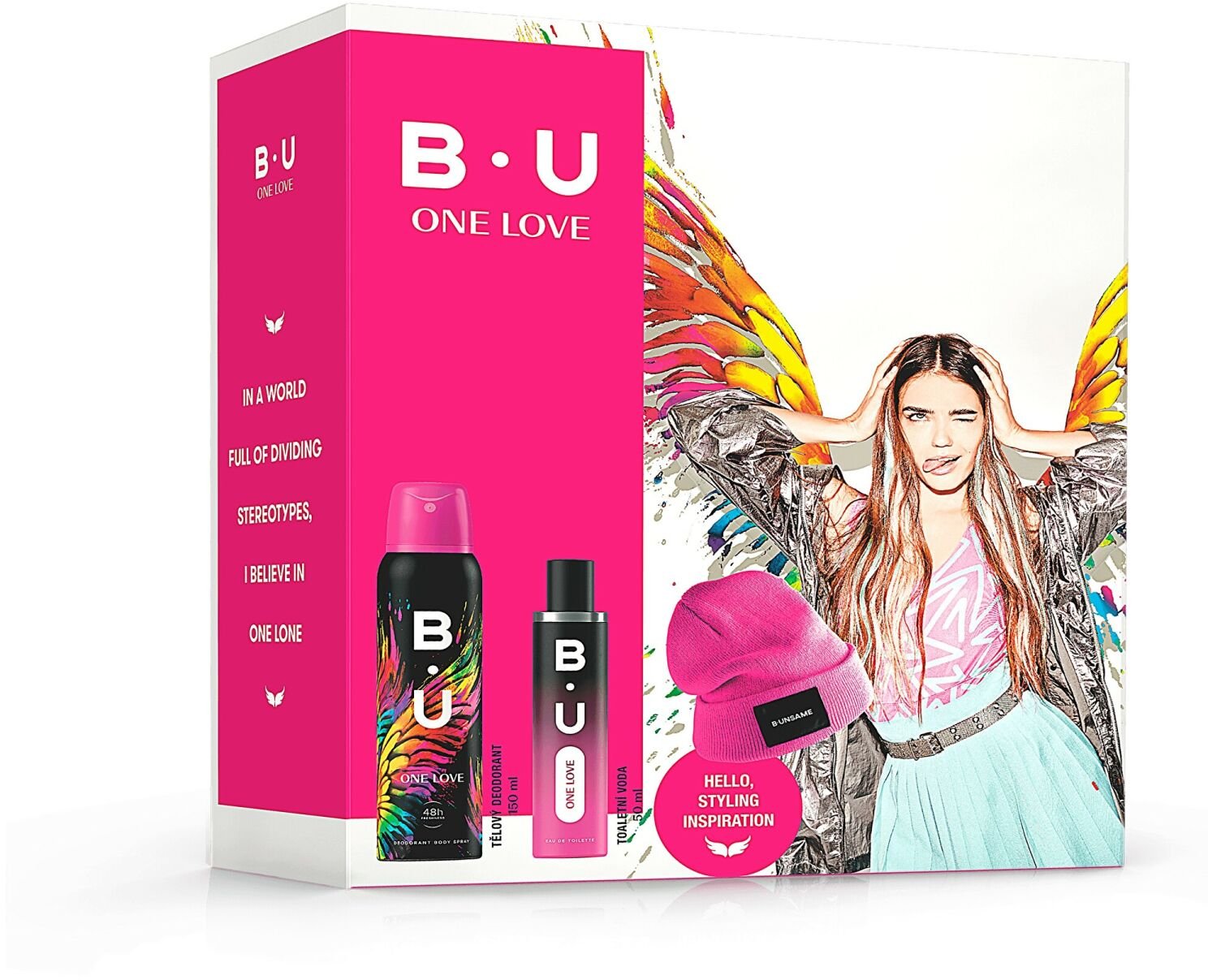 B.U. One Love - EDT 50 ml + deodorant ve spreji 150 ml + čepice