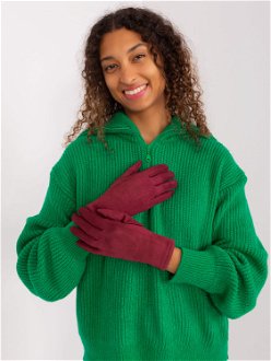 Burgundy Elegant Winter Gloves