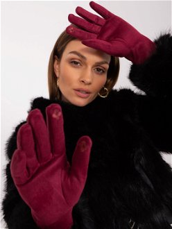 Burgundy, elegant women's gloves