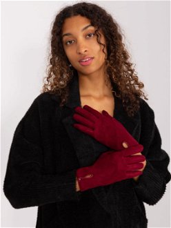 Burgundy women's gloves with insulation