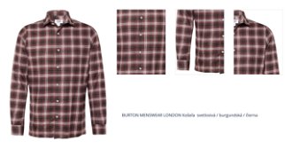 BURTON MENSWEAR LONDON Košeľa  svetlosivá / burgundská / čierna 1