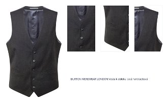 BURTON MENSWEAR LONDON Vesta k obleku  sivá / antracitová 1