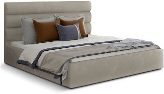 Čalúnená manželská posteľ s roštom Casos 160 - krémová