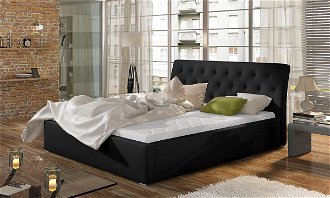 Čalúnená manželská posteľ s roštom Monzo 180 - čierna
