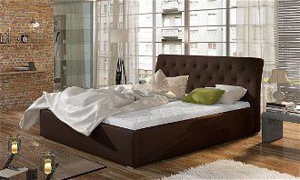 Čalúnená manželská posteľ s roštom Monzo UP 140 - tmavohnedá (Soft 66)