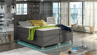 Čalúnená manželská posteľ s úložným priestorom Barino 160 - sivá (Soft 29)