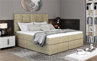 Čalúnená manželská posteľ s úložným priestorom Grosio 165 - cappuccino