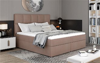 Čalúnená manželská posteľ s úložným priestorom Grosio 185 - hnedá