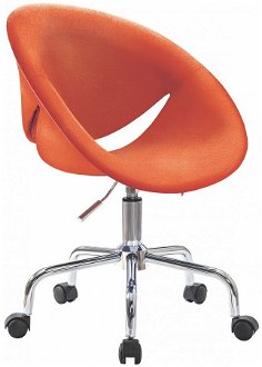 Čalúnená stolička na kolieskach celeste - oranžová 2