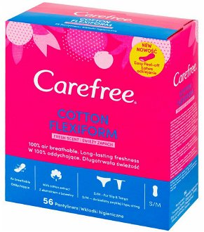 CAREFREE Flexiform slipové vložky so sviežou vôňou 56 kusov 2