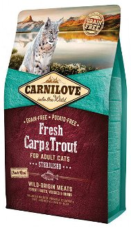 Carnilove fresh cat adult sterilised granuly kapor a pstruh 2 kg 2