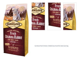 Carnilove Fresh Chicken a Rabbit Gourmand for Adult cats 6 kg 1