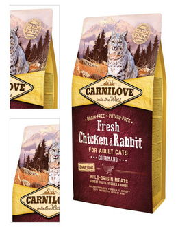 Carnilove Fresh Chicken a Rabbit Gourmand for Adult cats 6 kg 4