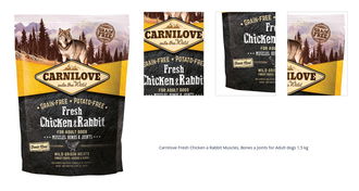 Carnilove Fresh Chicken a Rabbit Muscles, Bones a Joints for Adult dogs 1,5 kg 1