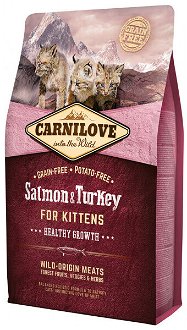 Carnilove kitten granuly Healthy Growth losos a morka 2 kg 2