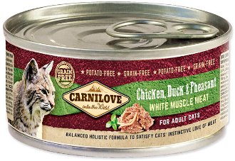 Carnilove konzerva White Muscle Meat cat kura,kačka,bažant 100g