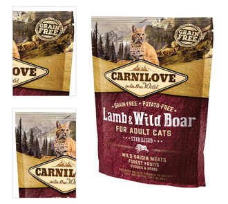 Carnilove Lamb  and  Wild Boar Adult Cats - Sterilised 400g 4