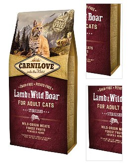 Carnilove Lamb and Wild Boar Adult Cats - Sterilised 6kg 3