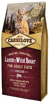 Carnilove Lamb and Wild Boar Adult Cats - Sterilised 6kg 2