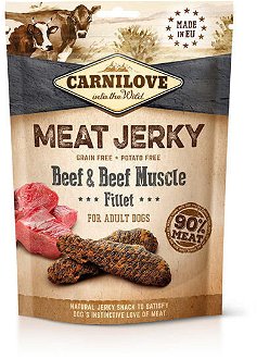 Carnilove maškrty mäsové filetky z hovädzieho a hovädzej svaloviny 100 g