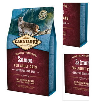 Carnilove Salmon Adult Cats granuly Sensitive and Long Hair losos 2 kg 3