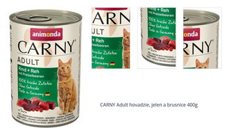 CARNY Adult hovadzie, jelen a brusnice 400g 1