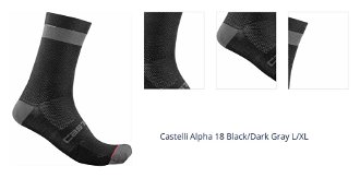 Castelli Alpha 18 Black/Dark Gray L/XL Cyklo ponožky 1