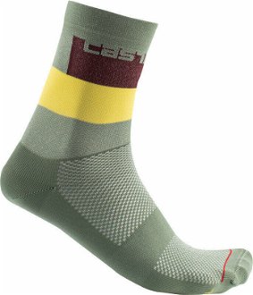 Castelli Blocco 15 Sock Avocado Green 2XL Cyklo ponožky