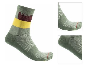 Castelli Blocco 15 Sock Avocado Green L/XL Cyklo ponožky 3