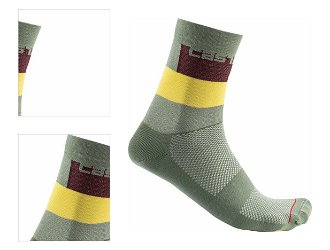 Castelli Blocco 15 Sock Avocado Green L/XL Cyklo ponožky 4