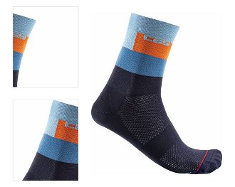 Castelli Blocco 15 Sock Belgian Blue L/XL Cyklo ponožky 4