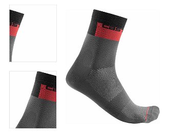Castelli Blocco 15 Sock Dark Gray 2XL Cyklo ponožky 4