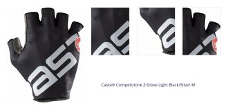 Castelli Competizione 2 Glove Light Black/Silver M Cyklistické rukavice 1