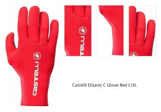 Castelli Diluvio C Red L-XL Cyklistické rukavice 1