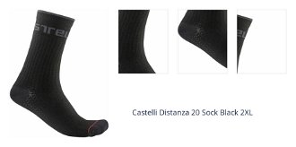 Castelli Distanza 20 Sock Black 2XL Cyklo ponožky 1
