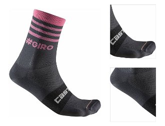 Castelli Giro 13 Stripe Sock Gray/Rosa L/XL Cyklo ponožky 3