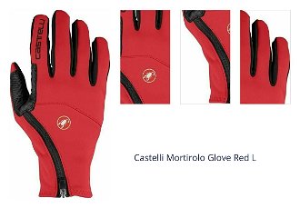 Castelli Mortirolo Glove Red L Cyklistické rukavice 1
