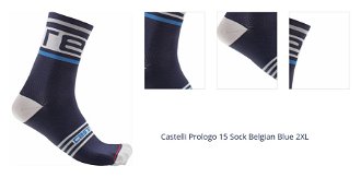 Castelli Prologo 15 Sock Belgian Blue 2XL Cyklo ponožky 1