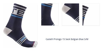 Castelli Prologo 15 Sock Belgian Blue S/M Cyklo ponožky 1