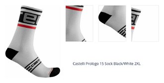 Castelli Prologo 15 Sock Black/White 2XL Cyklo ponožky 1