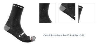 Castelli Rosso Corsa Pro 15 Sock Black S/M Cyklo ponožky 1