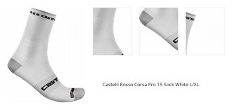 Castelli Rosso Corsa Pro 15 Sock White L/XL Cyklo ponožky 1