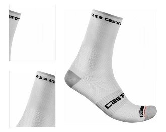 Castelli Rosso Corsa Pro 15 Sock White L/XL Cyklo ponožky 4