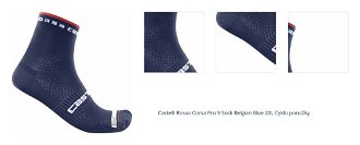Castelli Rosso Corsa Pro 9 Sock Belgian Blue 2XL Cyklo ponožky 1