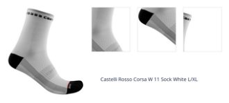 Castelli Rosso Corsa W 11 Sock White L/XL Cyklo ponožky 1