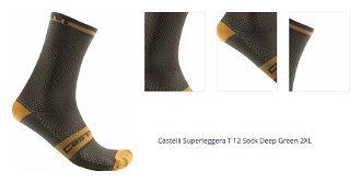 Castelli Superleggera T 12 Sock Deep Green 2XL Cyklo ponožky 1