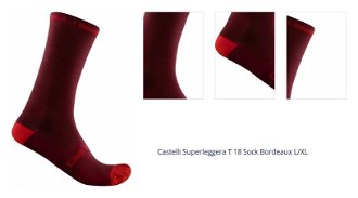 Castelli Superleggera T 18 Sock Bordeaux L/XL Cyklo ponožky 1