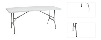 Cateringový skladací stôl Vivas 180x70 cm - sivá / biela 3