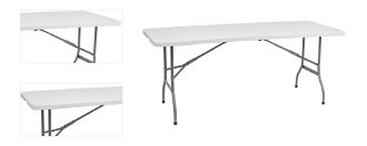 Cateringový skladací stôl Vivas 180x70 cm - sivá / biela 4