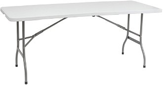 Cateringový skladací stôl Vivas 180x70 cm - sivá / biela 2